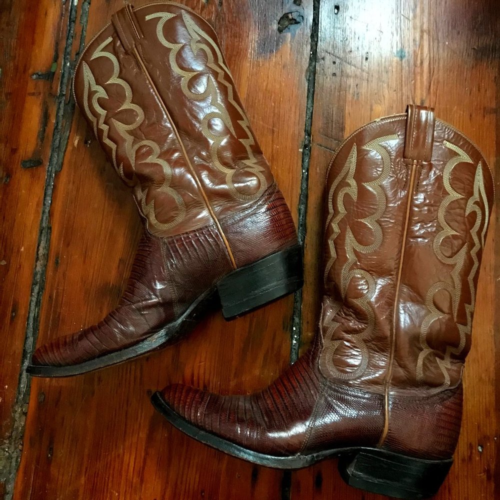 Vintage Tony Lama Leather Cowboy Boots